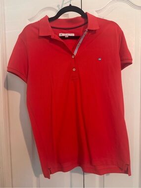 Southern Tide Women’s Orange-Red Polo Button-Down Shirt
